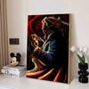 Disney 5D DIY Diamond Painting Belle and the Beast Embracing Romance Full Round Diamond Mosaic Cartoon Embroidery Art Painting for Home Decoration