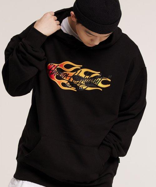 Cream Soda Lab Human Highlight Fire Hood Black Red L