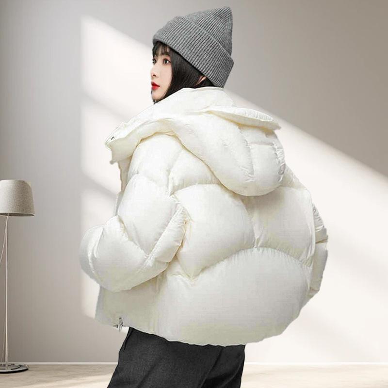 Pinghu Puff Down Jacket Women's Winter Short White Duck Down Women's Bread Clothing