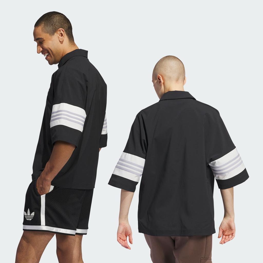 Adidas Originals SS24 Sport Løstsittende Polo Komfortabel Fritidskortarmsskjorte Unisex Topper Svart IY7392