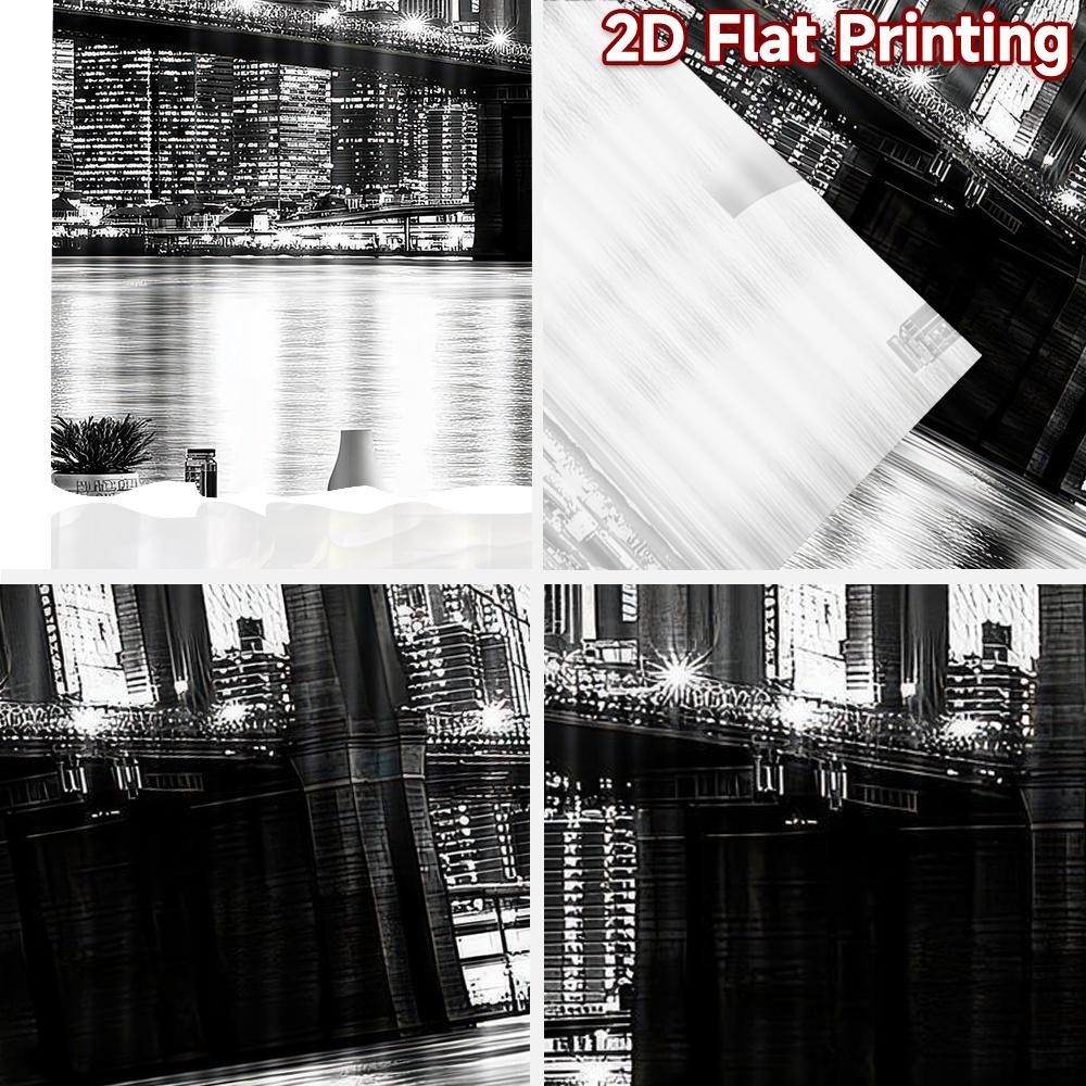 1pc 2D Flat Photography Backdrop Popular Party Backdrop Cityscape Night Bridge 100% Polyester Festive Wall Decor for Holiday