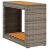 VidaXL Garden Side Table Wood Top, Coffee Table, Outdoor Patio Backyard Terrace Furniture, Grey Resin 366307