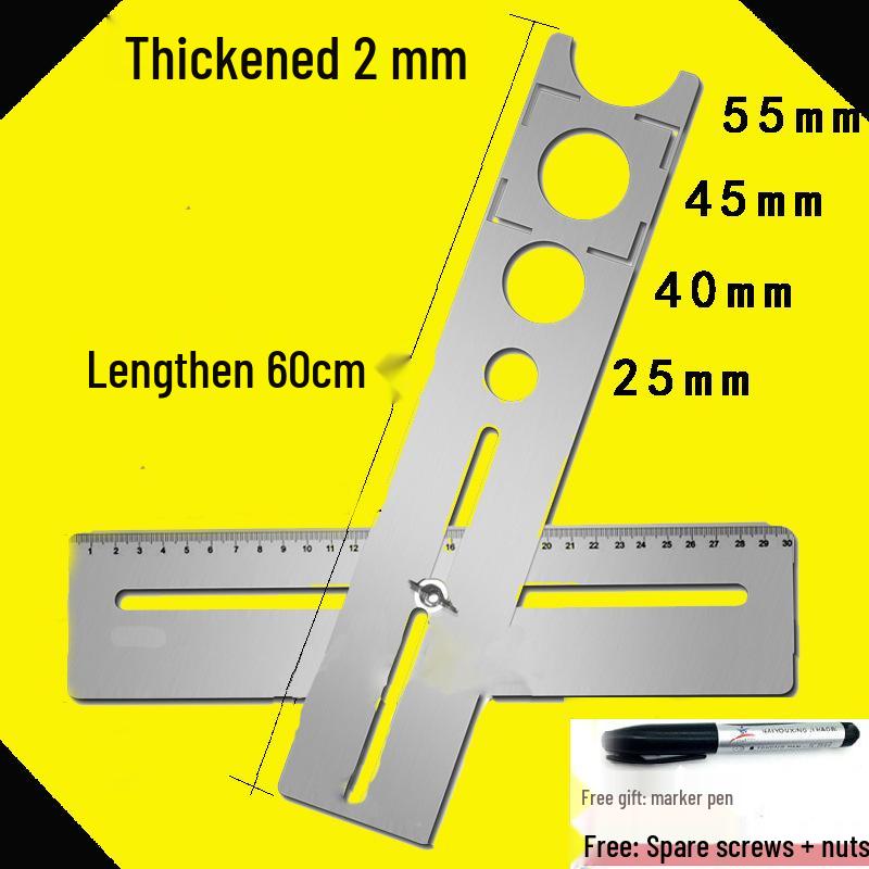 Adjustable Multifunctional Tile Hole Punch and Positioning Ruler