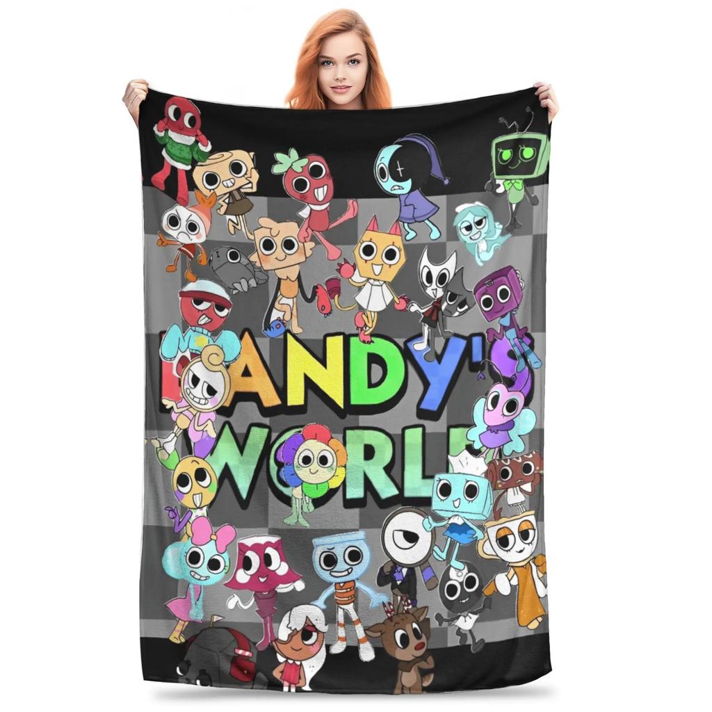 Cartoon Games Dandys World Flannel Blanket  Cozy Throw for Sofa Bedding Lounge xcm