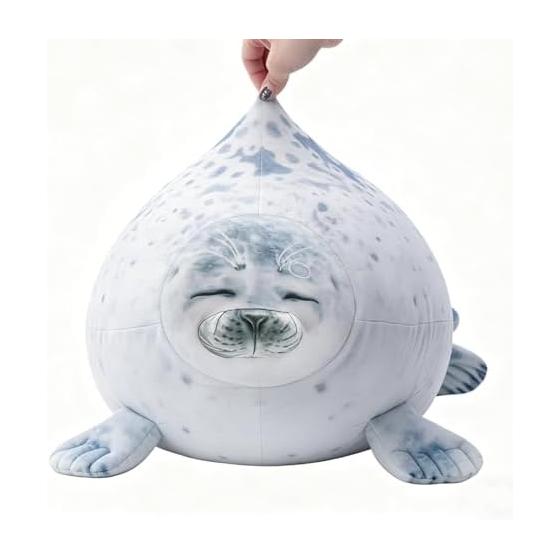 Seal Stuffed Animal, Stuffed Animal, Hugging Pillow, Available in 4 Sizes, Fluffy, Super Soft, Sleeping Pillow, Nap Pillow, Hugging, Stress Relief,