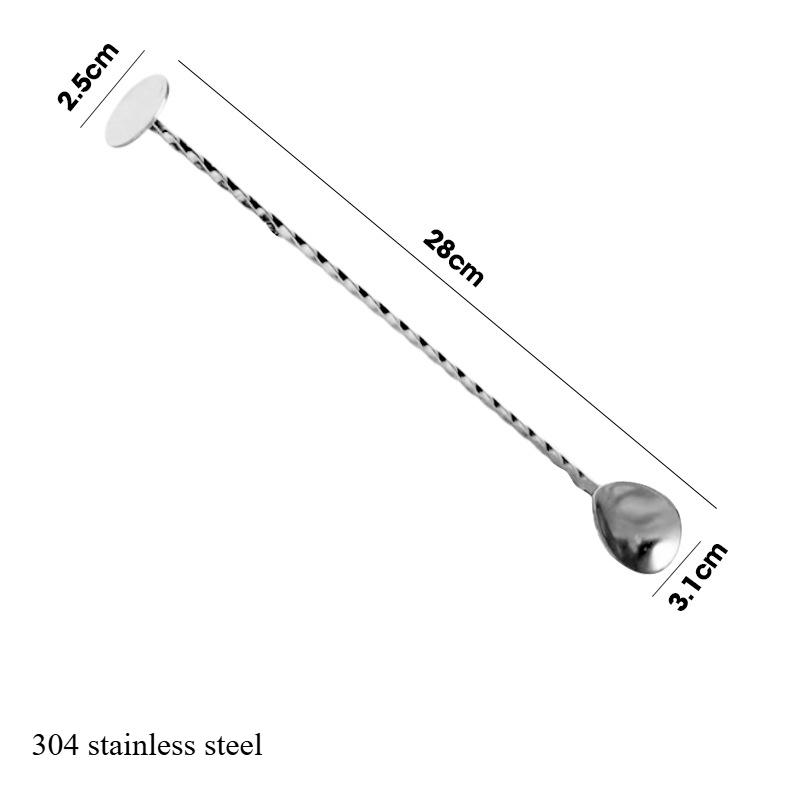 304 Stainless Steel Spoon Spoon Cocktail Bar Spoon Bar Bartender Spoon Milk Tea Stirring Spoon Double Head Bar Spoon Bar Spoon