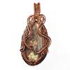 147 ct Natural Brown Jasper Oval Shape Copper Wire Wrapped Pendant Gemstone Jewelry Gift