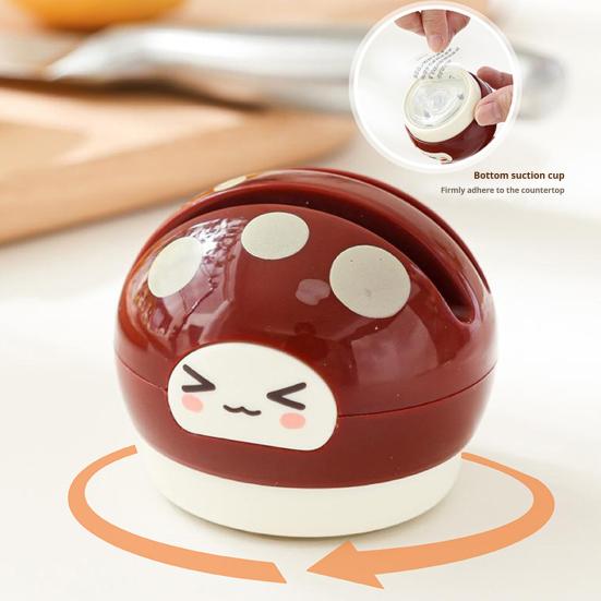 Ceramic Cutter Sharpener Small Mushroom Shape Kitchen Tool Sharpener with Vacuum Suction Cup Base Double Groove Kitchen Gadget