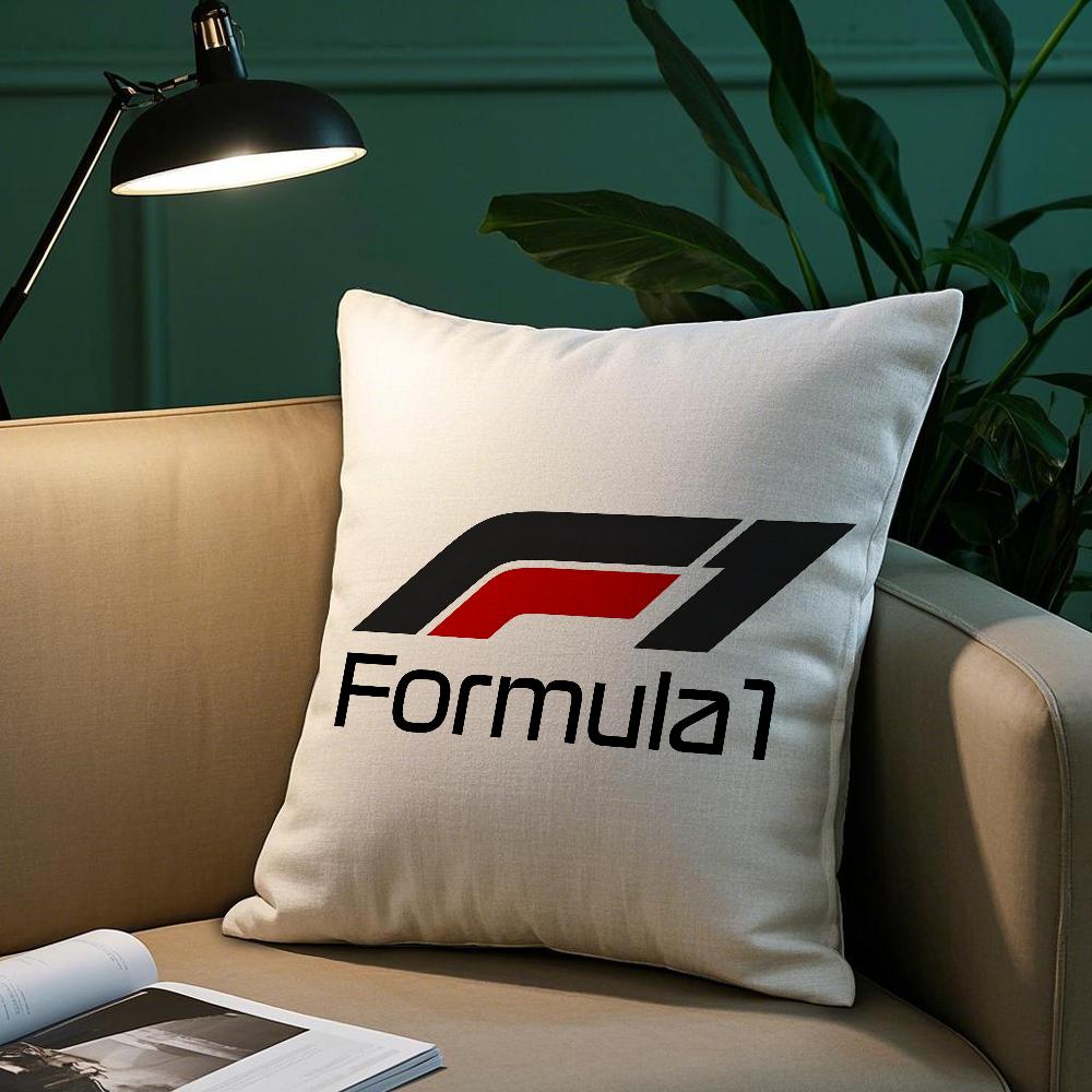 F1 Car Racing Pillow Case Plush Fabric Soft Pillowcase Double Sided Print Sofa Cushion Cover Throw