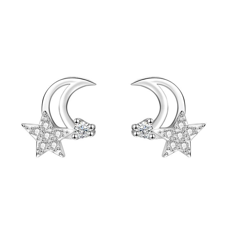 

Серьги в форме звезды и луны Серьги в форме пятиконечной звезды Милые подарки для подруг, которые будут питать Серьги для прокалывания ушей для женщин