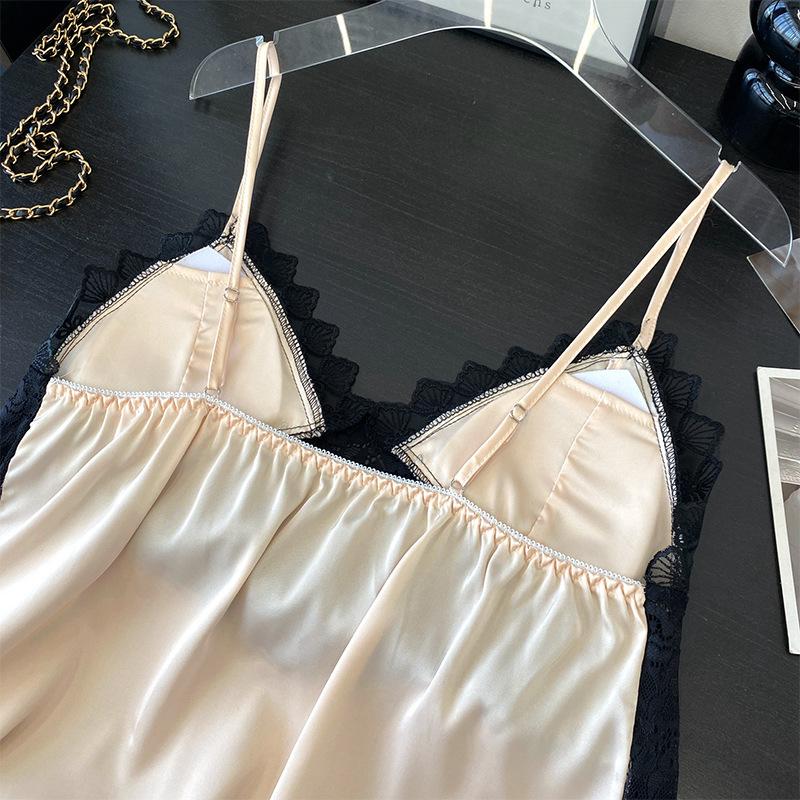 1011 summer new suspender shorts set home casual cool lace large size pajama set pure desire sexy
