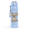 1 PZ Koala Grigio Foglia di Eucalipto 750ml Plastica Colorata Borraccia Sportiva Tappo Flip-Top a Cannuccia Anti-perdita Adatta per Sport Ufficio Uso Domestico