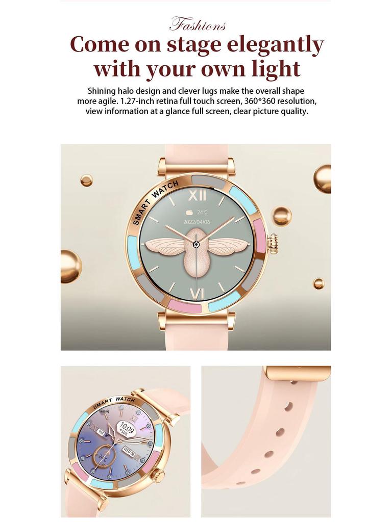 Women's Bluetooth Smartwatch: Heart Rate, Sleep Monitor, IP67 Waterproof, Outdoor Sports Bracelet