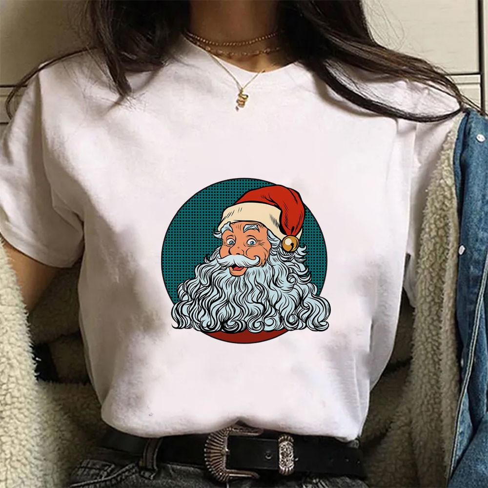 Street Fashion Women Short Sleeve Casual Simple Round Neck Christmas Series Prints Harajuku Graphic T Shirts Women Clothing Tops