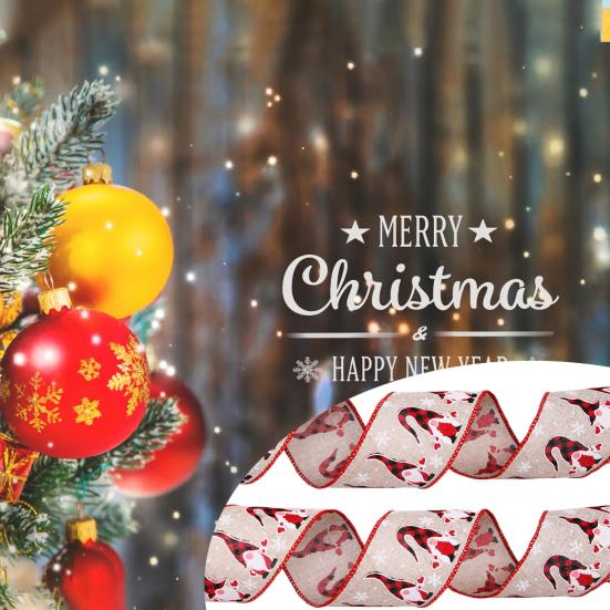 6M/Roll Christmas Ribbon Versatile DIY Crafts Decorative Ribbon Gift Wrapping Ribbon for Festive Party Decor