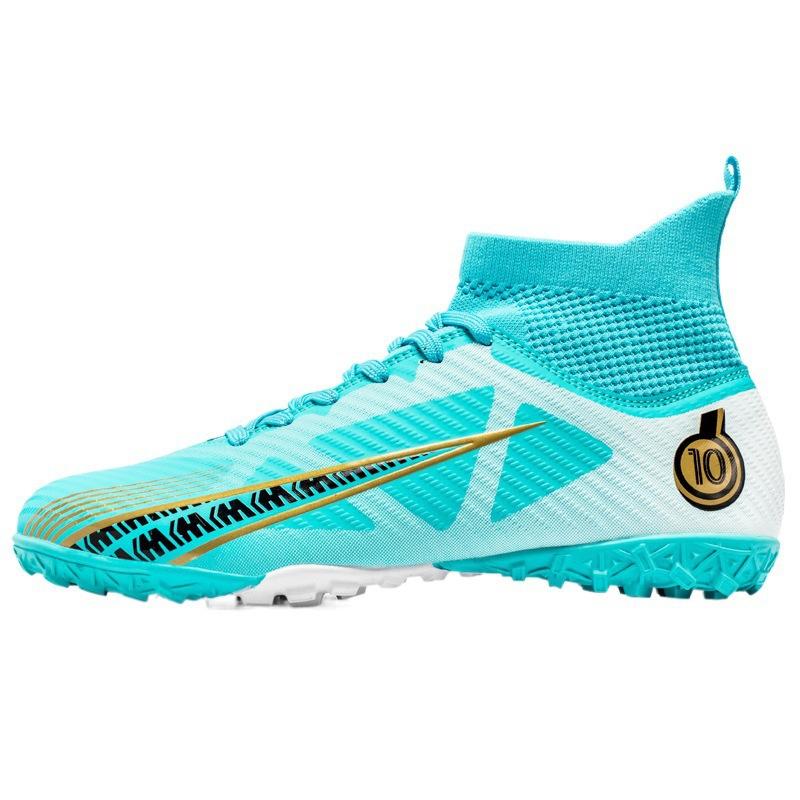 Macy X10 High-top Football Shoes Spiked Broken Nails Boys and Children Lawn Youth Student Sports Training Shoes