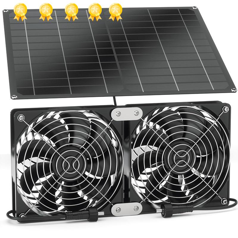 Solární odsávací ventilátor, elektrický ventilační ventilátor pro domácí mazlíčky, solární panel vhodný pro chlazení kurníků a skleníků