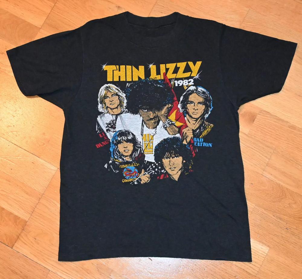 Thin Lizzy Band Black 100% Cotton All Size To 4XL Shirt Unisex Unisex T-Shirt S