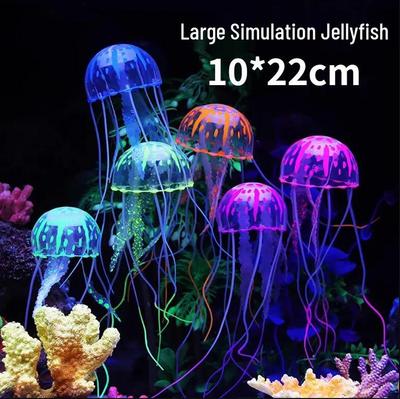 Floating Fluorescent Silicone Jellyfish Aquarium Decoration