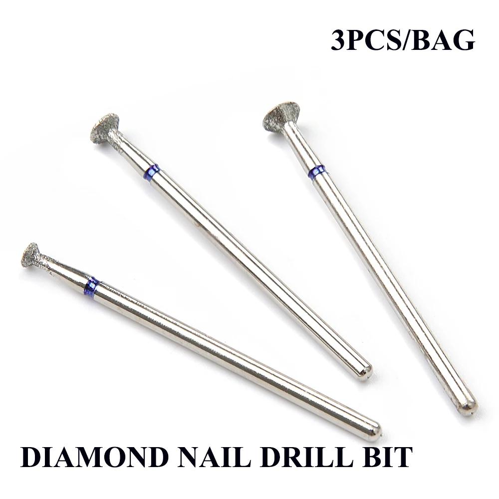 Diamond Nail Drill Bits T-shaped Disc-shaped Grinding Head Bits Small Nail Drill Head Tool for Salon Use