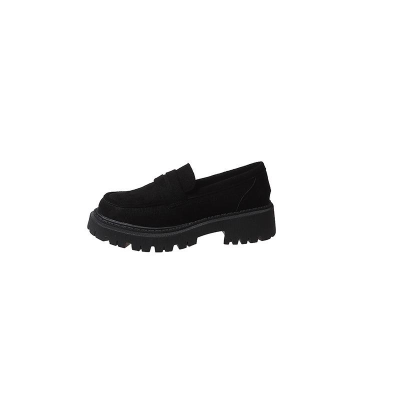 Autumn new one-pedal low-top women's large-size retro matte small leather shoes women