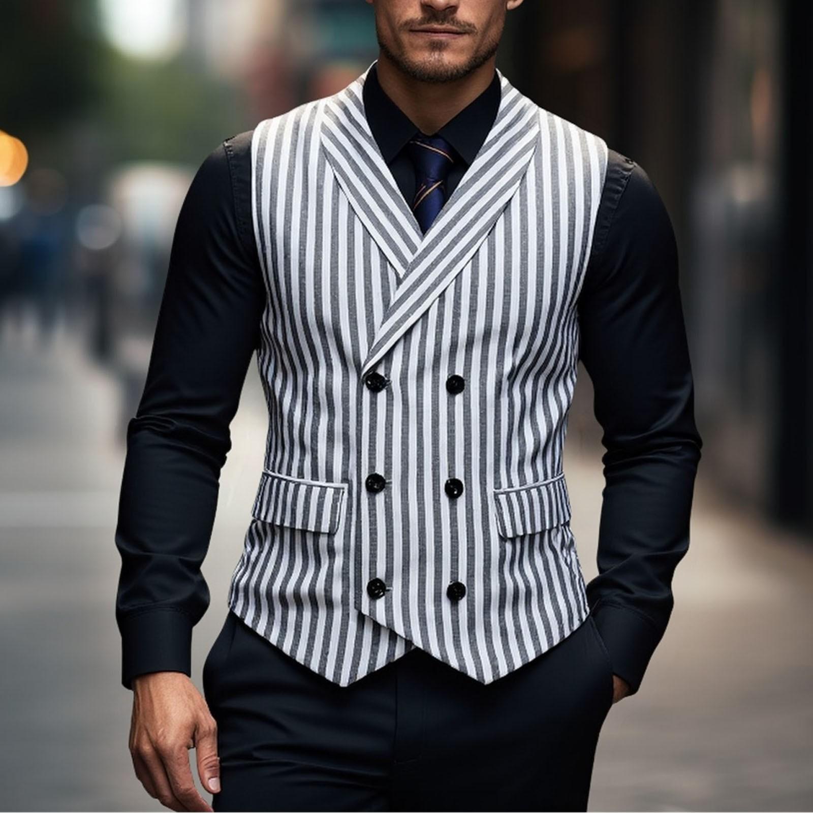 

Мужской весенний повседневный жилет на одной пуговице XL белый