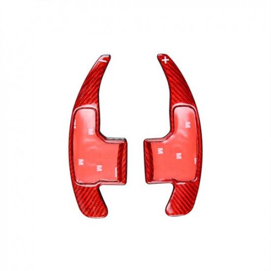 Red Carbon Fiber Car Steering Wheel Paddle Shifter Extend For Mustang 2015-