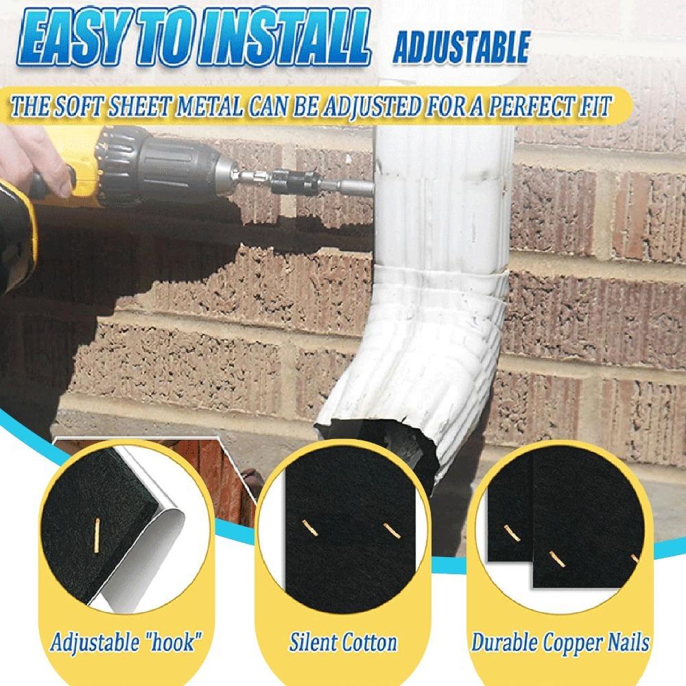 2pcs Soundproof Noise Dampener Adjustable Downspout Silencer Quiet Rain Gutter Silencer Rain Gutter