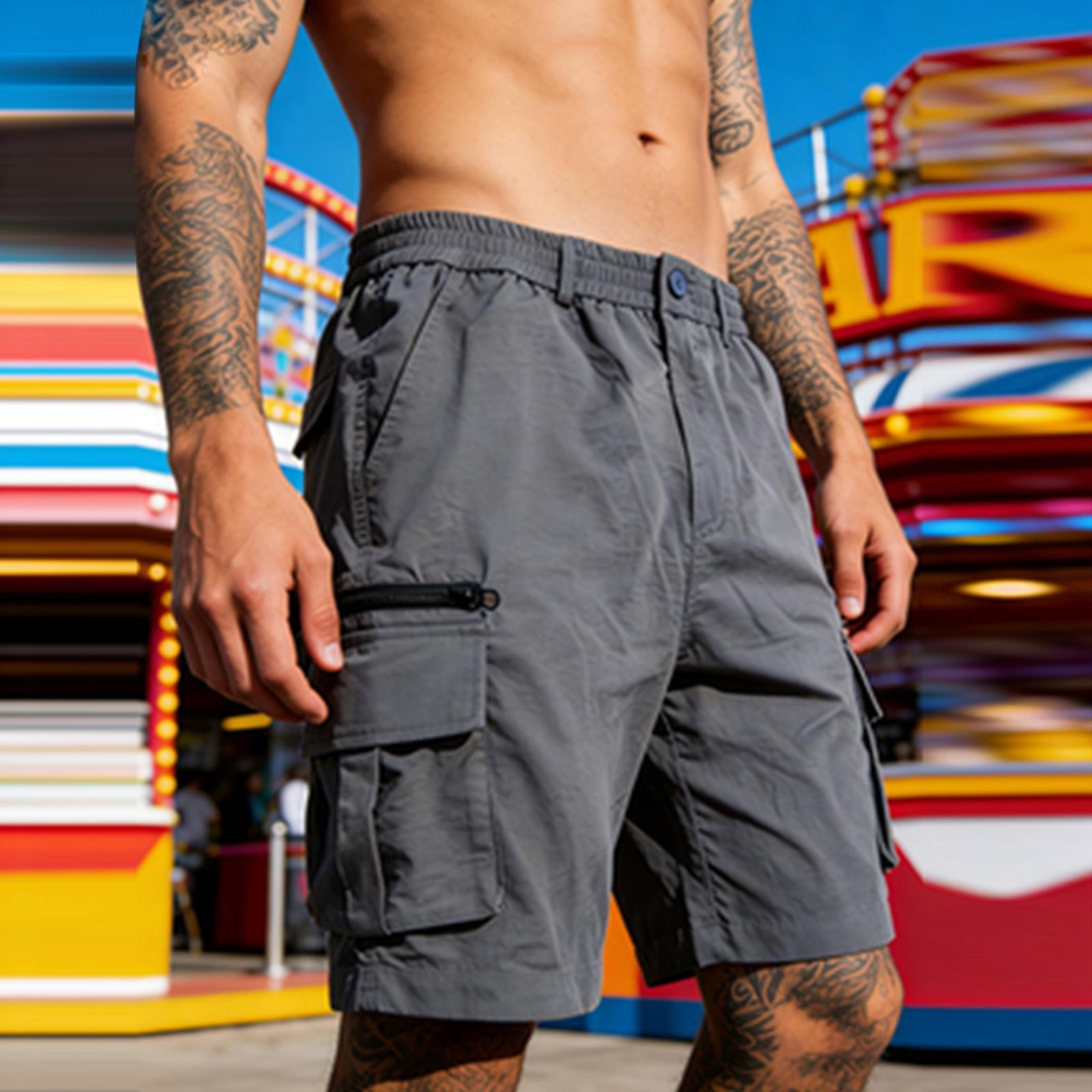 Men s Five-pocket Pants, Straight-leg Work Shorts XL
