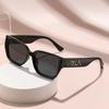 Large Frame Trendy Sunglasses Wide Foot Hollow Letters Sunglasses Women's Fashion Square Frame Sunglasses