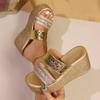 Fashion Fashionable large-sized flat slippers 2025 summer new Bohemian vacation style women wearing slippers outside