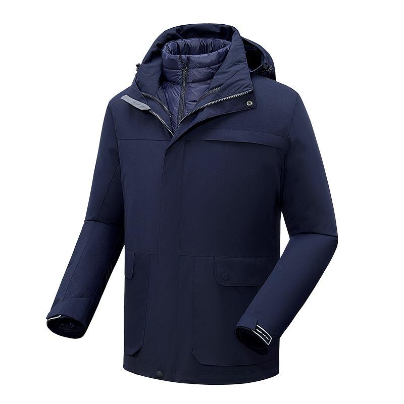 Down Liner Jacket Three-in-one Two-piece Set Men's and Women's Outdoor Camping Windproof and Rainproof Removable Mountaineering Jacket