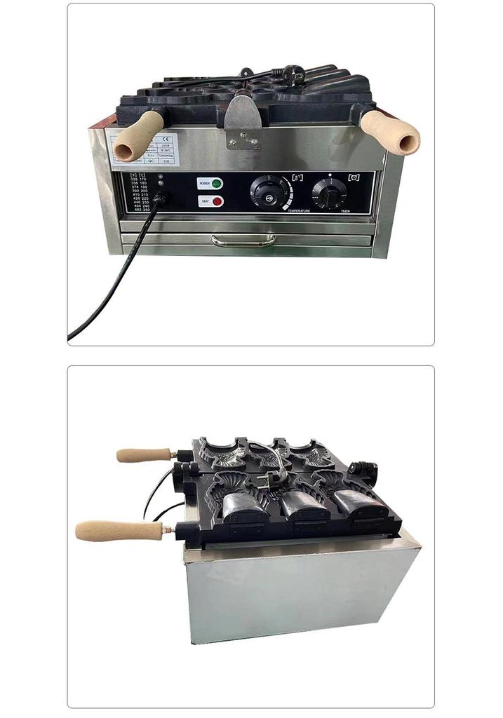 Elektrische Taiyaki-Eiswaffelmaschine - Design mit offenem Mund