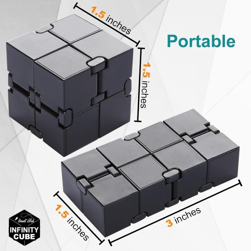 Metall Unendlichkeits Fidget Cube zur Linderung von Stress und Angstzuständen/ADHS, Fidget Finger Spielzeug Langlebiges Sensorisches Geschenk für Erwachsene Jugendliche