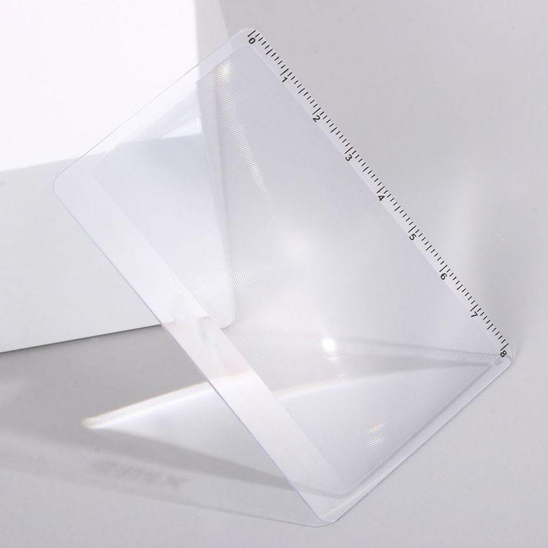 

3X Magnifying Glass PVC Transparent Magnifier Practical Reading Glass Lens Book Page Magnification Tool Card Size Magnifier чорний