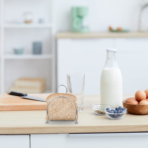 Zerodeko Stainless Steel Multifunctional Toasting Rack with Bread Slicer for Kitchen Organization