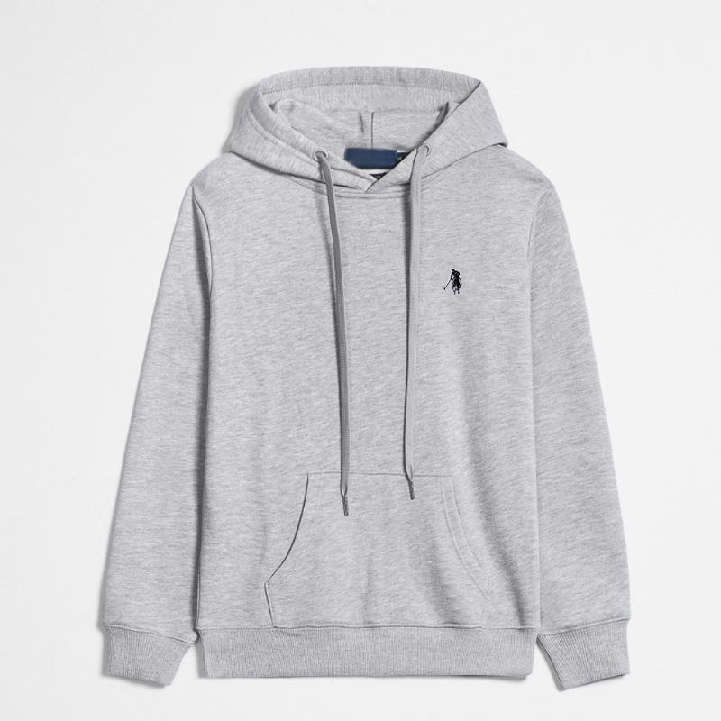 Men's Embroidered Lightweight Cotton Hoodie - Loose Fit, Plus Size, Hooded Cardigan for Spring and Autumn
