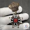 The collection badge with the cross of the Prussian Empire, made of metal in vintage style, is a high-quality military souvenir on a pin.