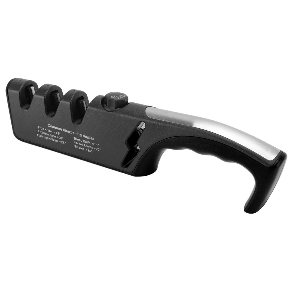 Knife Sharpener Diamond Black Ergonomic Multifunctional Adjustable 3 Stages Kitchen Tool