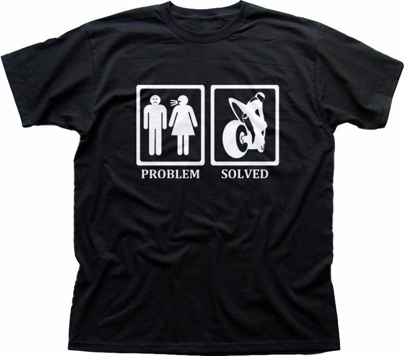 Biker Motorcyle Problem Solved funny Honda Yamaha Suzuki Kawasaki t-shirt OZ9331 S разноцветный