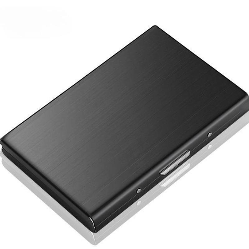 1Pc New stainless steel card case anti-magnetic anti-theft wallet mini simple high-grade stainless steel card case card holder