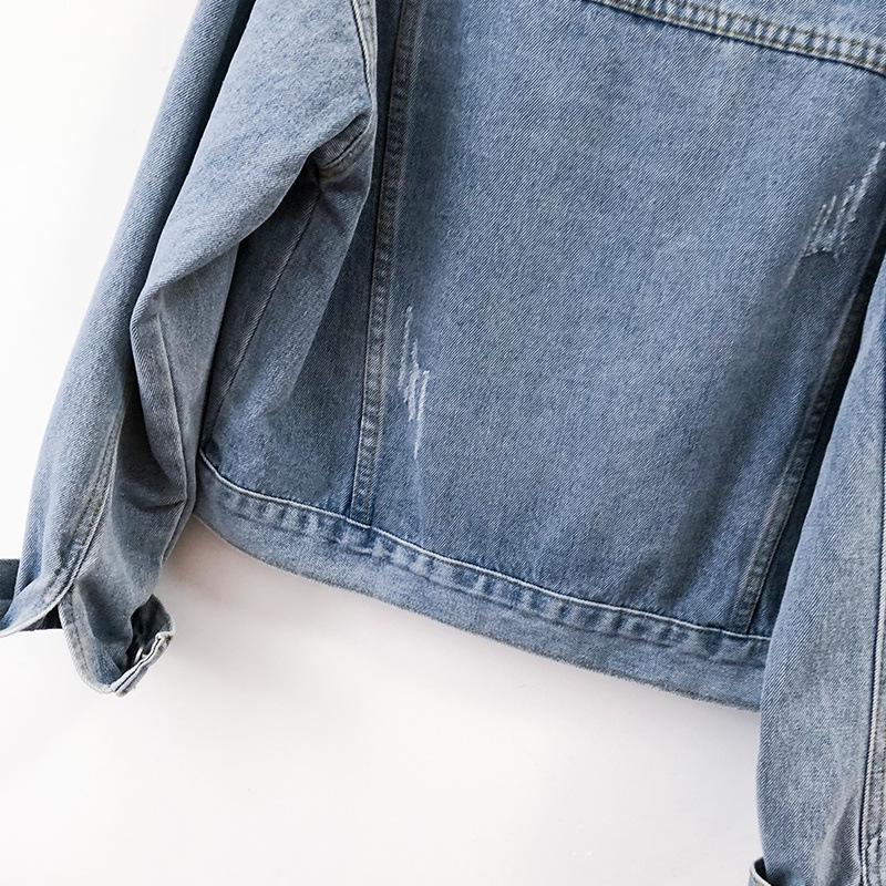 Women's Casual Korean Style Short Denim Jacket - Washed, Slimming, Spring/Autumn 2025