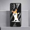 Dog Cute Animal Glass Case For Samsung Galaxy S22 S20 FE S21 Plus Phone Cover S10 5G S9 Note 20 Ultra 10 Lite Shell