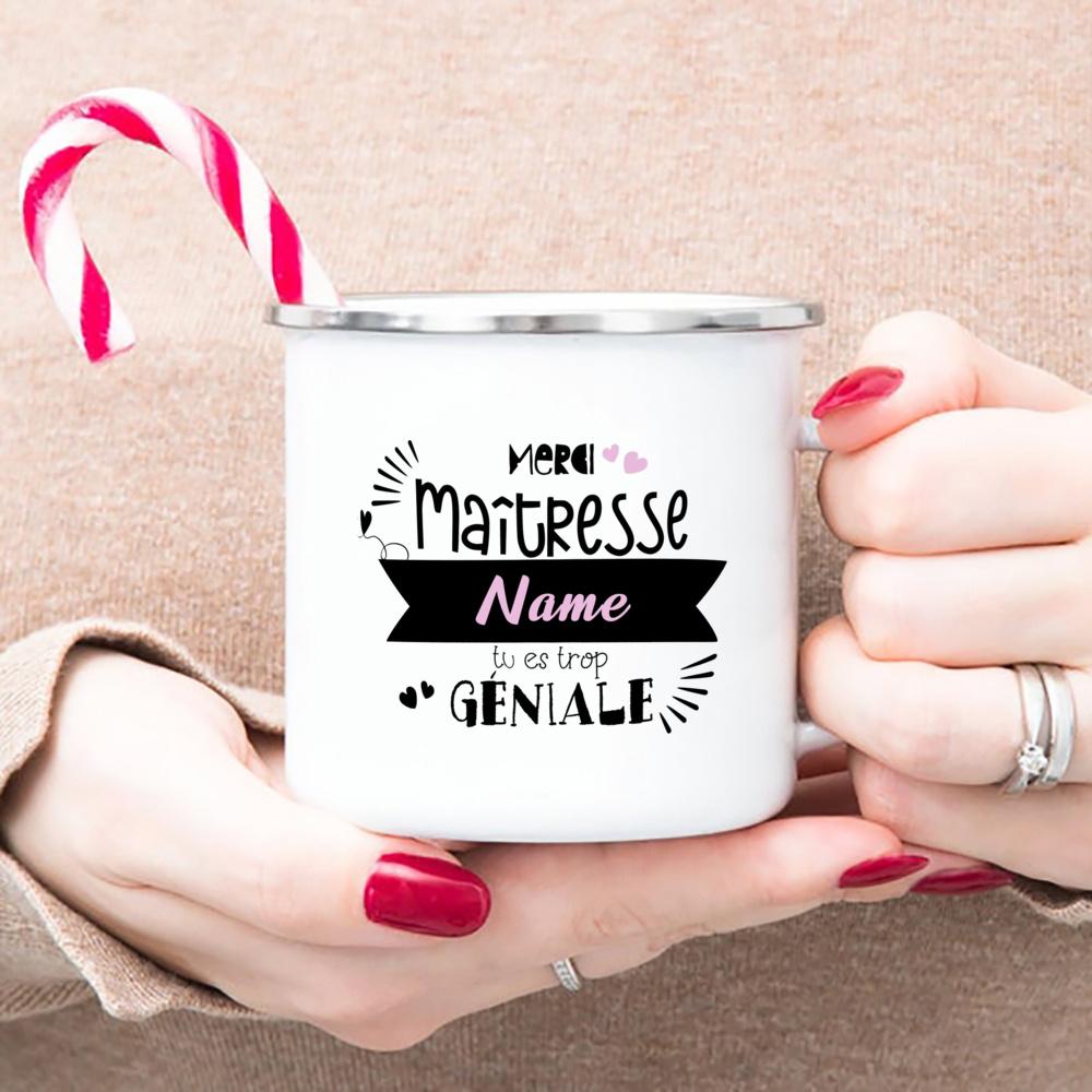 THANK YOU MISTRESS Custom Enamel Mugs School Year End Gift Surprise Gifts for Teachers Coffee Cups Drink Water Milk Cup