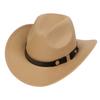 Western Cowboy Top Hat Spring And Autumn New Jazz Hat Big Brim Pentagram Belt Accessories Felt Hat Men And Women