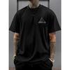 European Size Men'S Drop-Shoulder T-Shirt, Mountain Peak And Mountaineering Double-Sided Pattern Men'S Loose-Fit T-Shirt, New Trendy