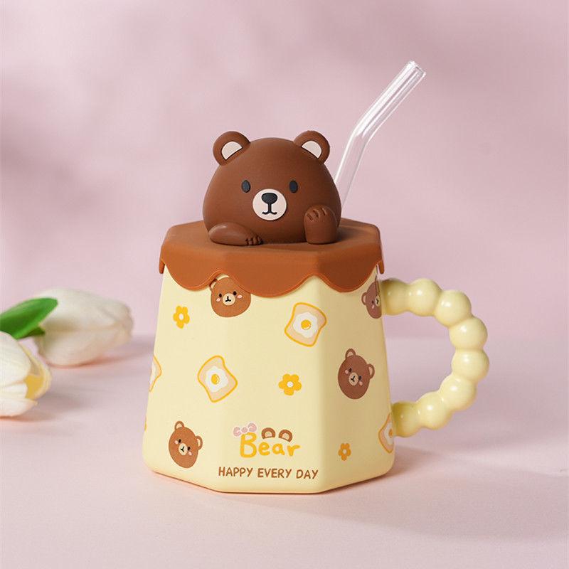 

Милая корейская керамическая чашка для воды. Креативная девушка дарит своей лучшей подруге подарок на день рождения в виде красивой кофейной чашки большой емкости. 501-600ml