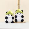Charming Short Plush Panda Pendant Cute Hat Stuffed Animal Keychain For Kids