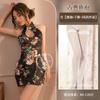 Sex underwear retro stand-up collar high-end cheongsam sexy uniform nightclub tight sleeveless hip-wrapped printing
