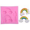Large Rainbow Stars Cloud Moon Fondant Cake Silicone Mold Chocolate Gumpaste Mold Cupcake Topper Baking Cake Decorating Tools